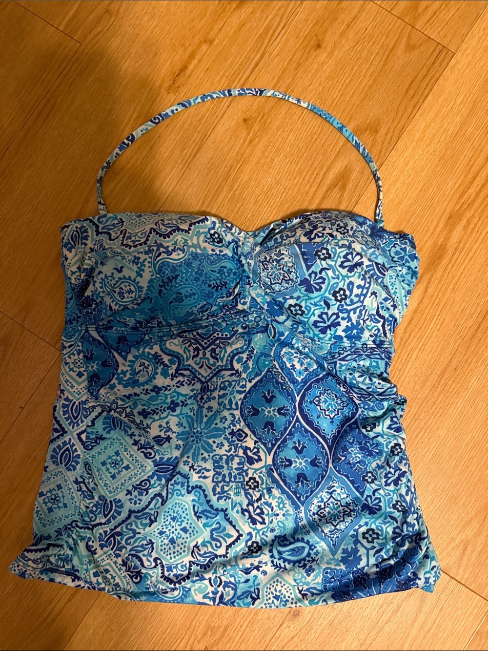 Ralph Lauren Blue Paisley Print Women’s Swim Tankini Top